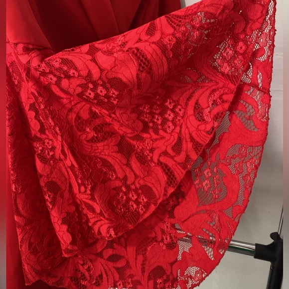 Blithe Women’s Red Blazer Dress Size Small – Double Breasted, Lace Bell Sleeves - Picture 6 of 8